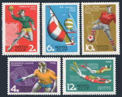 Russia 3487-3491, MNH. Michel 3512-3516. Youth Sports 1968. Tennis, Regatta, - Neufs