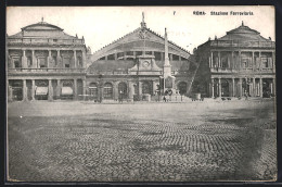 Cartolina Roma, Stazione Ferroviaria, Bahnhof  - Autres & Non Classés