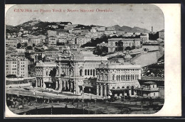 Cartolina Genova, Piazza Verdi E Nuova Stazione Orientale, Bahnhof  - Genova