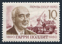 Russia 3810 Block/4,MNH.Mi 3841. Harry Pollyt,British Labor Leader.Shipyard.1970 - Nuovi