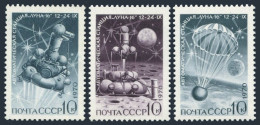 Russia 3798-3800,3801, MNH. Michel 3838-3840 ,Bl.66. Luna 16 Moon Mission. 1970. - Unused Stamps