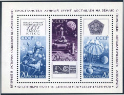 Russia 3801, MNH. Michel 3827-3829 Bl.66. Luna 16  Automatic Moon Mission, 1970. - Ongebruikt