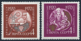 Russia 3750-3751 Two Sets, MNH. Mi 3776-3777. Armenian, Kazakh Soviet Republics - Nuevos