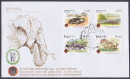 Sri Lanka Ceylon 2013 FDC Yala National Park, Turtle, Crocodile, Boar, Deer, Elephant, Wildlife, Wild Animals, Cover - Sri Lanka (Ceylon) (1948-...)