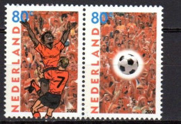 Netherlands 2000 MNH Se-tenant Pair, 2000 European Soccer Championship, Sports, Joint Issue - Emissions Communes