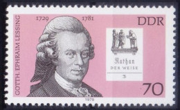 DDR 1978 MNH, Gotthold E Lessing, Writer, Philosopher, Dramatist, Publicist, Art Critic - Ecrivains