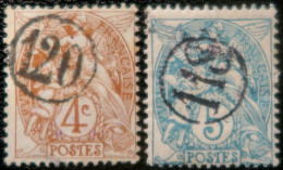 R1311/3113 - FRANCE - 1900/1924 - TYPE BLANC N°110 Et 111 Avec Cachets Du Jour De L'an - 1900-29 Blanc