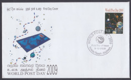 Sri Lanka Ceylon 2010 FDC World Post Day, Postal Service, Planet Earth, Solar System, Jupiter, Uranus, First Day Cover - Sri Lanka (Ceylon) (1948-...)