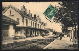 CPA Auxonne, La Gare, Les Quais, La Gare Von Der Gleisseite  - Auxonne