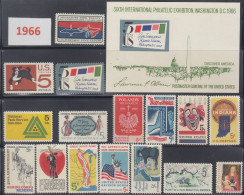 USA 1966 Full Year Commemorative MNH Stamps Set SC# 1242-1260 With 16 Stamp & SS - Volledige Jaargang