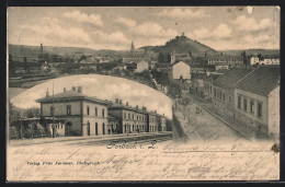 CPA Forbach I. L., La Gare Von Der Gleisseite, Vue De La Rue Aérienne  - Forbach