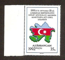 Azerbaijan 1992●Proclamation Of Independence●Flag●Map●●Unabhängigkeitserklärung●Mi69 MNH - Azerbaijan