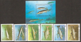 Azerbaijan 1993●Fishes●●Fische●Mi98-103 Bl3 MNH - Azerbaïjan