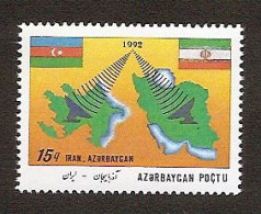 Azerbaijan 1993●Azerbaijan-Iran Telecomunication●Flags●Maps●Mi111 MNH - Azerbaïdjan