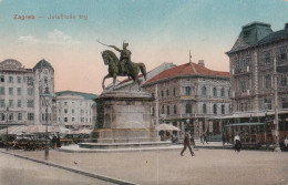 Zagreb - Monument Ban Jelačić , Tram - Croatie