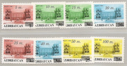 Azerbaijan 1994●Definitives Architecture Surcharge●●Freimarken Architektur Aufdruck Strich 7.5mm●Mi122-29 MNH - Azerbeidzjan