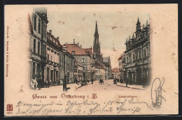 AK Offenburg I. B., Hauptstrasse Mit Kirche  - Offenburg