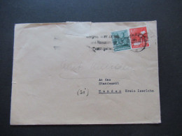 1948 Bizone Bandaufdruck Nr.38 I Und 42 I MiF Fernbrief Krefeld - Menden Kreis Iserlohn - Cartas & Documentos