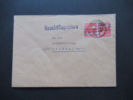 1948 Bizone Bandaufdruck MiF Nr.38 I (2) MeF Geschäftspapiere Abs. Westmark Lichtspiele Hermann Müller Lüdenscheid - Cartas & Documentos