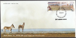 India 2013 Indian Wild Ass, Animal,Kiang: Ladakh And Ghor Khar: Kutch, IUCN, FDC, Cover (**) Ine Indien - Briefe U. Dokumente