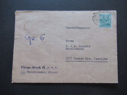 Kontrollrat Mi.Nr.949 EF Mit Bahnpost Stempel Braunschweig Firmen Stempel Eltron Werk GmbH Holzminden Weser - Brieven En Documenten