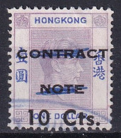 Hongkong King Contract Note 10 Cts Sur One Dollar - Andere & Zonder Classificatie