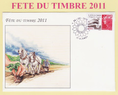 08231 ● BLANZY (71)  Enveloppe FDC 1er Jour 26-02-11 Fête Du Timbre 2011 Y-T N° 4534 BEAUJARD Labourage - 2010-2019