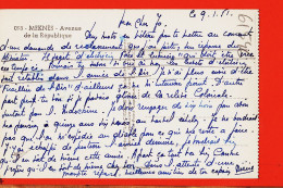 08135 ● Lisez Demande Reclassement Militaire MEKNES Maroc Avenue De La Republique 1951 LECONTE  CIGOGNE 098 - Meknès