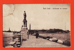 08047 ● PORT-SAID Egypte Statue Ferdinand De LESSEPS 1917 à PUJOL Clichy La Garenne Serie 528 -60256 Carte Toilée - Puerto Saíd