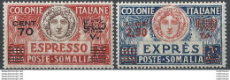 1926 Somalia Espressi Italia Turrita 2v. Bc MNH Sassone N. 5/6 - Altri & Non Classificati