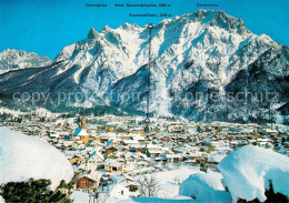 73272438 Mittenwald Karwendel Tirol Panorama Winter Mittenwald Karwendel - Sonstige & Ohne Zuordnung