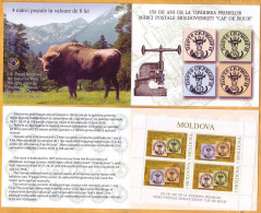 2008 Moldova Moldavie  Booklet 150. Edition Of The First Postage Stamps Of The Moldavian Principality "Cap De Bour". - Moldavia