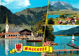 73272070 Walchsee Tirol Ansicht Vom See Aus Badestrand Landschaftspanorama Alpen - Autres & Non Classés