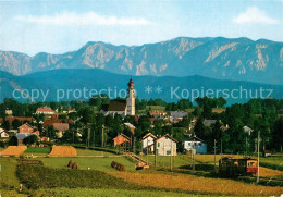 73272060 St Georgen Attergau Ortsansicht Mit Kirche Alpenpanorama Hoellengebirge - Altri & Non Classificati