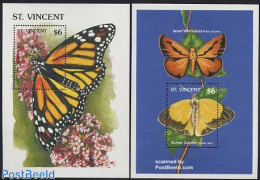 Saint Vincent 1989 Butterflies 2 S/s, Mint NH, Nature - Butterflies - St.Vincent (1979-...)