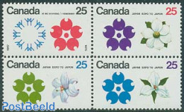 Canada 1970 Expo 1970 4v [+], Normal Paper, Mint NH, Nature - Various - Flowers & Plants - World Expositions - Nuevos