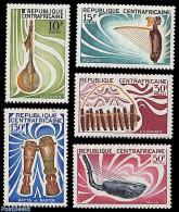 Central Africa 1970 Music Instruments 5v, Mint NH, Performance Art - Music - Musical Instruments - Música