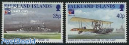 Falkland Islands 1999 Philexfrance 2v, Mint NH, Transport - Philately - Aircraft & Aviation - Ships And Boats - Aviones