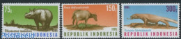 Indonesia 1985 Animals 3v, Mint NH, Nature - Animals (others & Mixed) - Cattle - Reptiles - Rhinoceros - Indonesien