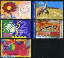 Australia 2001 Greeting Stamps 5v+tabs, Mint NH, Nature - Various - Animals (others & Mixed) - Greetings & Wishing Sta.. - Nuovi