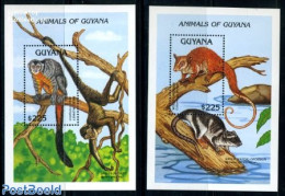 Guyana 1992 Mammals 2 S/s, Mint NH, Nature - Animals (others & Mixed) - Monkeys - Guyana (1966-...)