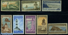 New Zealand 1947 Lighthouses 8v, Mint NH, Transport - Various - Ships And Boats - Lighthouses & Safety At Sea - Nuevos