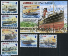 Jersey 2011 Shipwrecks 6v+s/s, Mint NH, Transport - Ships And Boats - Barcos