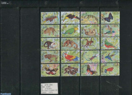 Nicaragua 1991 Rain Forest Animals 20v, Mint NH, Nature - Animals (others & Mixed) - Birds - Butterflies - Monkeys - H.. - Nicaragua