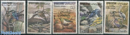 Iraq 1976 Birds, Official Overprints 5v, Mint NH, Nature - Birds - Kingfishers - Irak