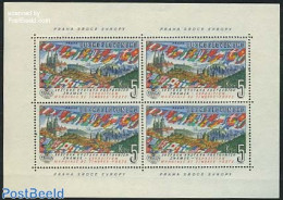 Czechoslovkia 1961 Phaha, Heart Of Europe S/s, Mint NH, History - Religion - Europa Hang-on Issues - Flags - Churches,.. - Other & Unclassified