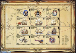 Virgin Islands 1997 Sir Francis Drake 12v M/s, Mint NH, History - Transport - Various - Coat Of Arms - Explorers - Shi.. - Esploratori