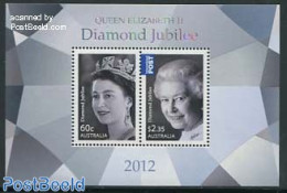 Australia 2012 Diamond Jubilee Elizabeth S/s, Mint NH, History - Various - Kings & Queens (Royalty) - Holograms - Nuevos