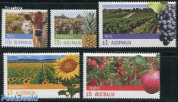 Australia 2012 Agriculture In Australia 5v, Mint NH, Nature - Various - Animals (others & Mixed) - Cattle - Fruit - Wi.. - Unused Stamps