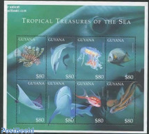 Guyana 2000 Tropical Treasures Of The Sea 8v M/s, Mint NH, Nature - Fish - Peces